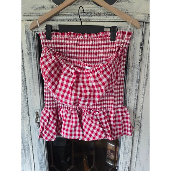 NWT Anthropologie MABLE Gingham Smocked Skirt Set - Large - Picture 4 of 4